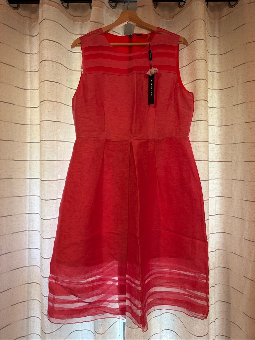 Elie Tahari Pink  Sleeveless Midi A-Line Dress
